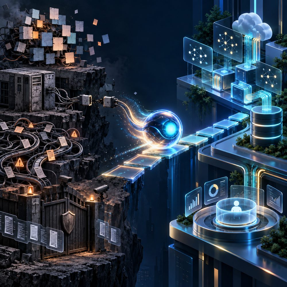 Minh họa các nút thắt của agentic AI khi hiện đại hóa hệ thống legacy